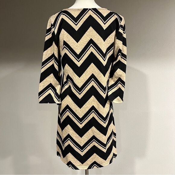 Racers long sleeve zig zag print a-line sweater dress size M Medium - Picture 5 of 12